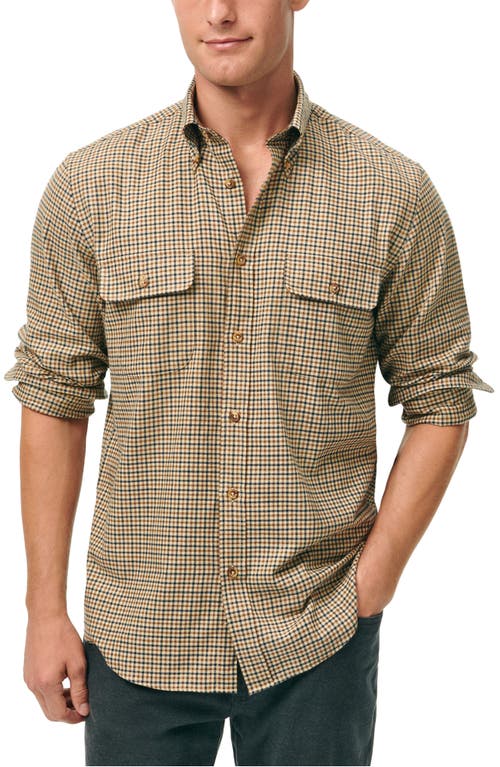 Brooks Brothers Flannel Button-down Shirt In Khakichk