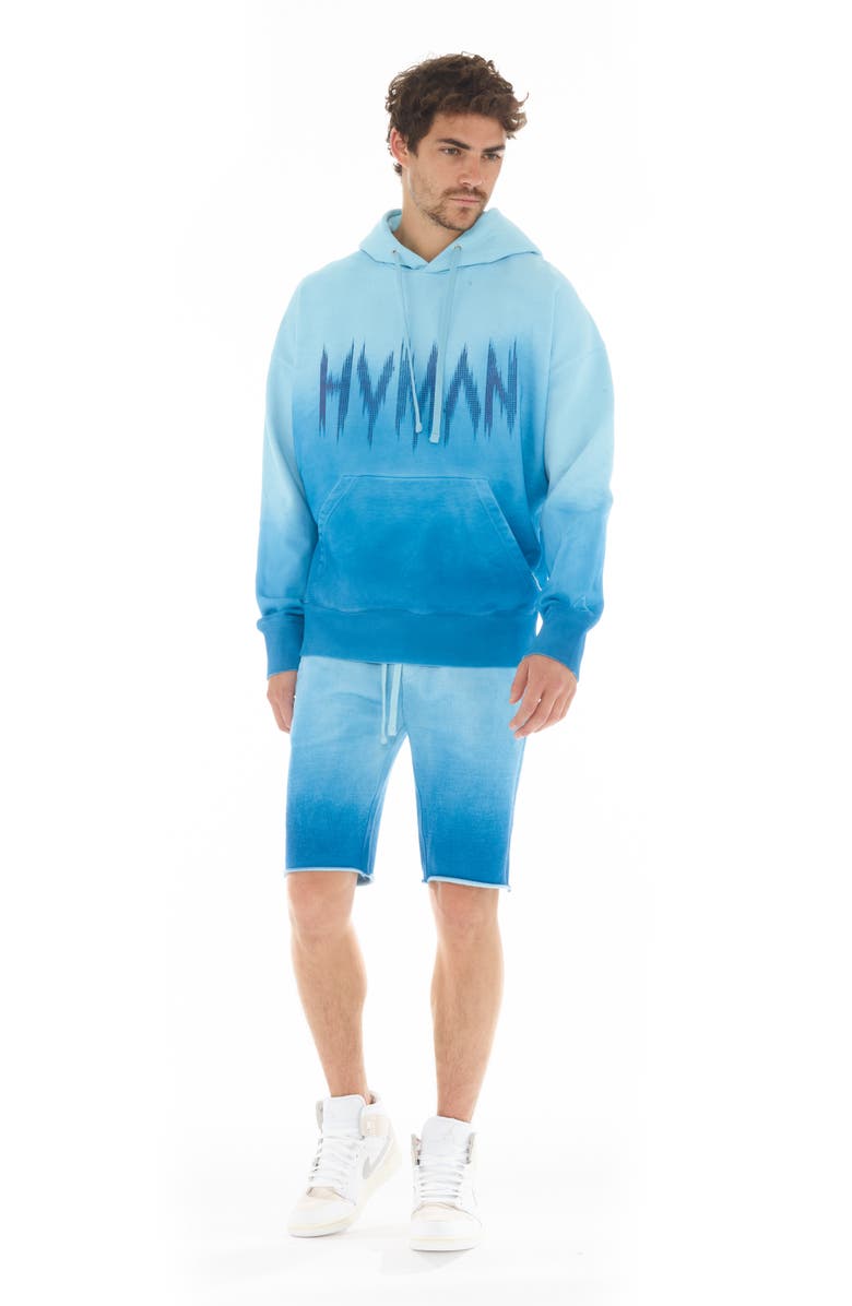 HVMAN Ombré Sweatshorts, Alternate, color, Sky