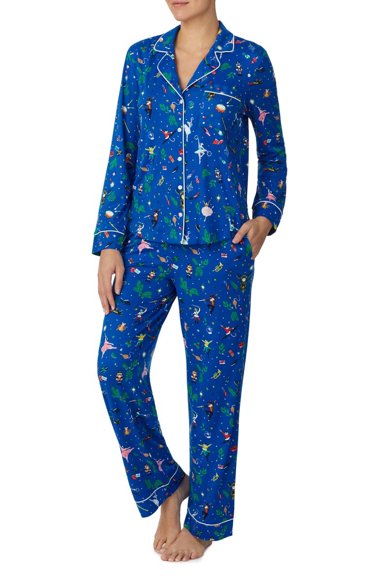 Kate Spade New York print pajamas, Alternate, color, Dark Blue Print
