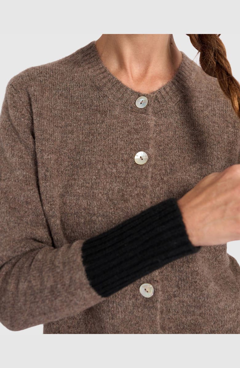 Alembika Blackbird Cardigan, Alternate, color, Hazelnut/Black