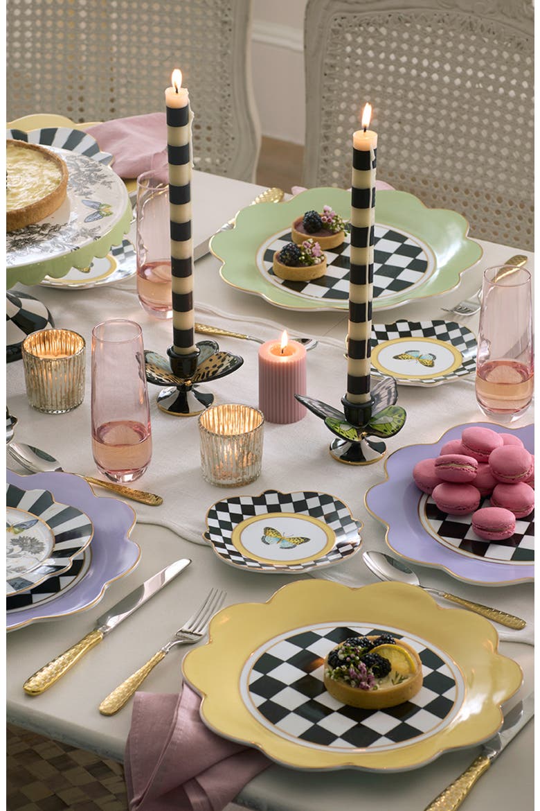 Toile Set of 2 Butterfly Candleholders, Alternate, color, BLACK MULTI