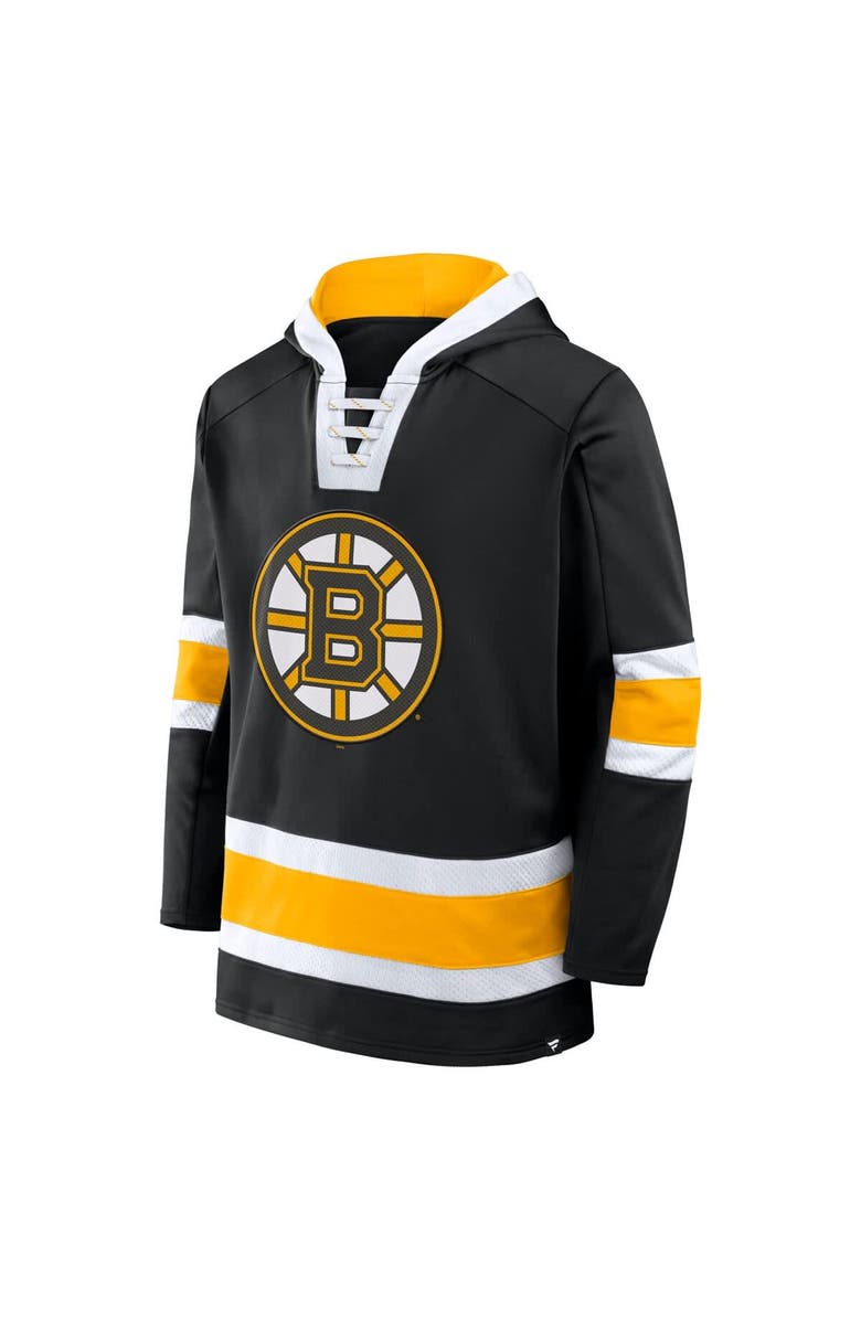 FANATICS Men's Fanatics Black Boston Bruins Inside Line Fleece Pullover Hoodie, Alternate, color, Black