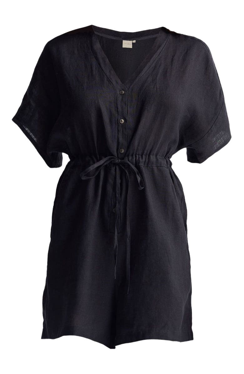 Reistor V neck Drawstring Romper, Alternate, color, Solid
