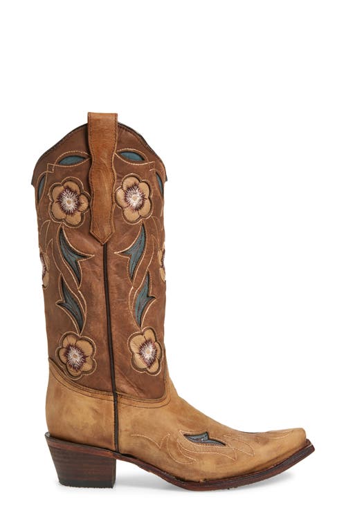 G Circle G Floral Embroidery Western Boot In Brown