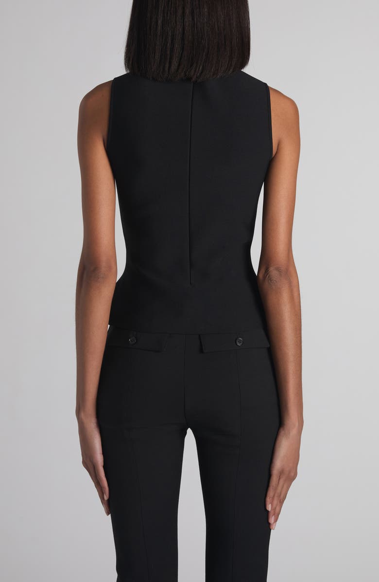 McQueen Lace Panel Sleeveless Peplum Top, Alternate, color, Black