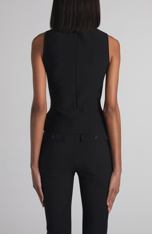Alexander Mcqueen Mcqueen Lace Panel Sleeveless Peplum Top In Black