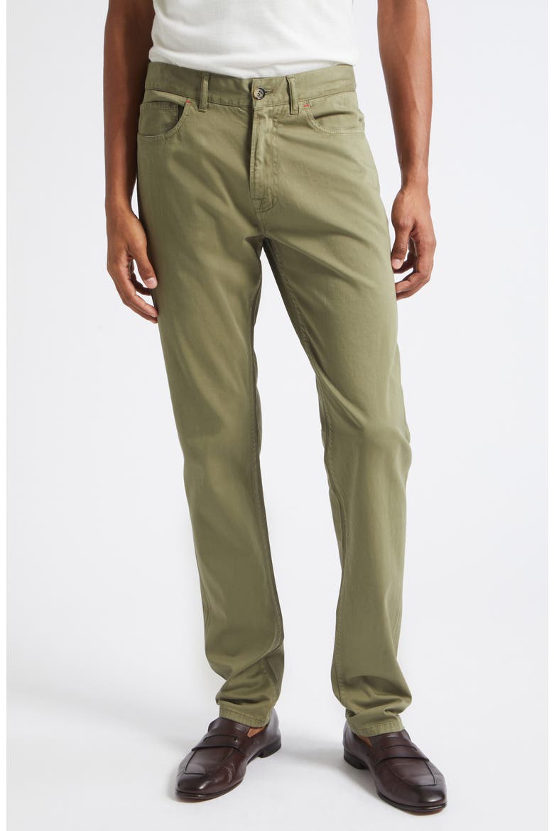 Chiaja Cotton and Cashmere Blend Pants, Main, color, OPEN GREEN