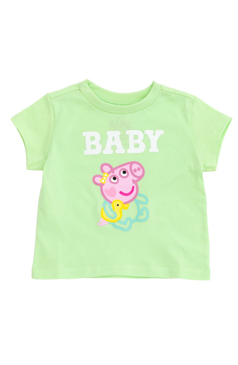 Peppa Pig Short Sleeve T-Shirt, Main, color, Mint Baby Pig