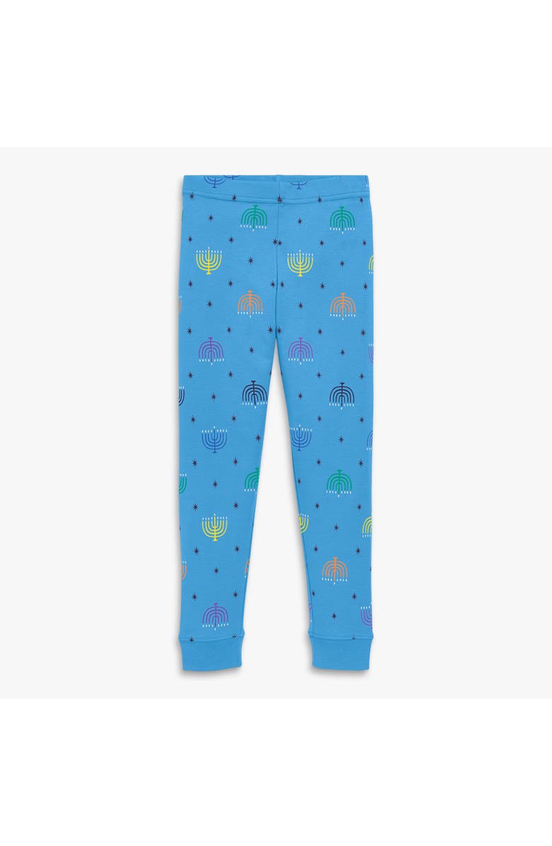Primary Kids Organic Pj Pant In Rainbow Menorahs, Main, color, Cornflower