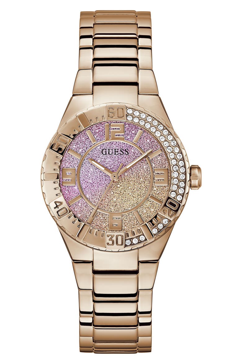 Sangria Pink Ombré Bracelet Watch, 36mm, Main, color, ROSE GOLD