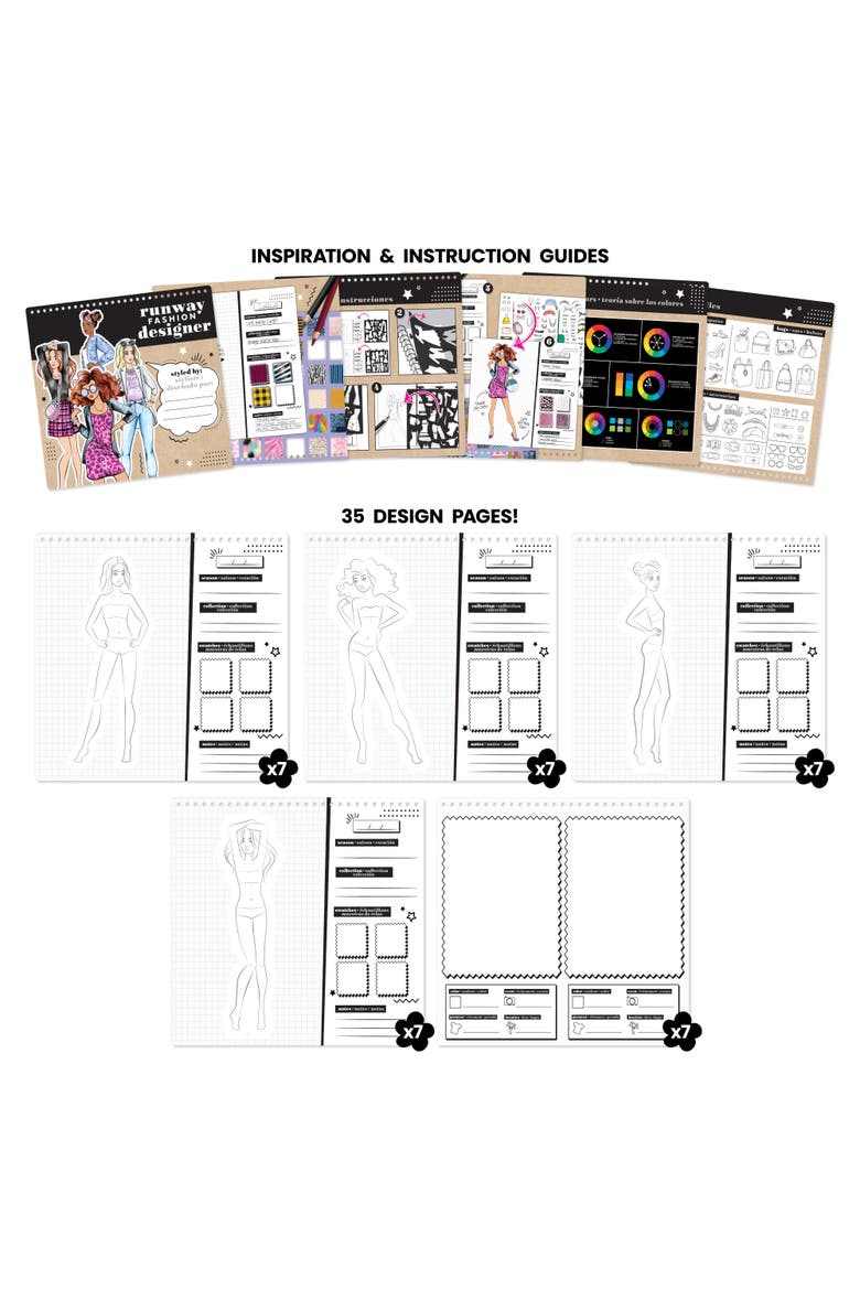 Runway Fashion Designer Sketch Set Pad, 6+, Alternate, color, Multicolored