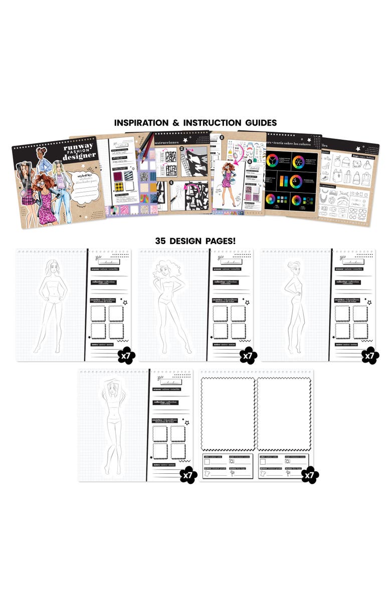 Fashion Angels Runway Fashion Designer Sketch Set Pad, 6+, Alternate, color, Multicolored