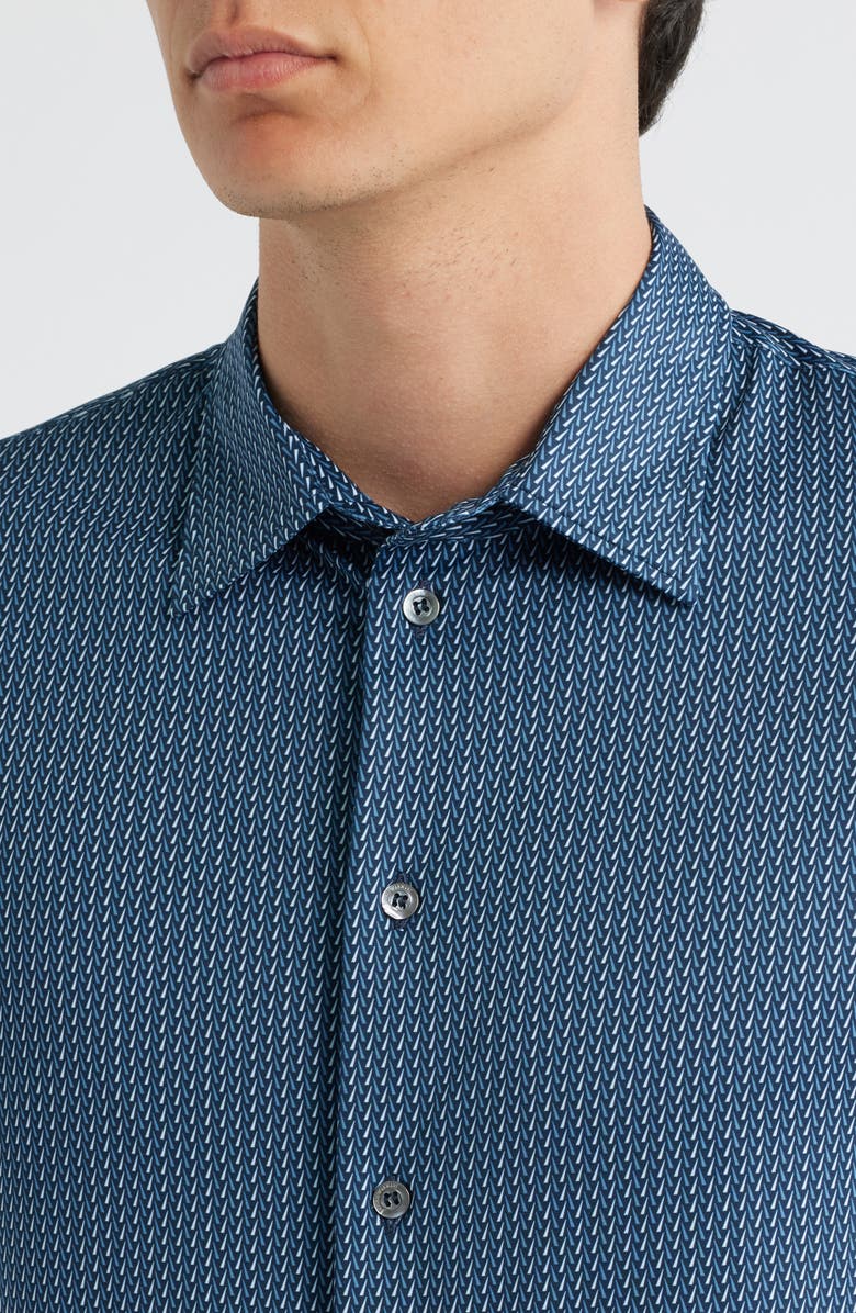 Emporio Armani Jersey Button-Up Sport Shirt, Alternate, color, Blue