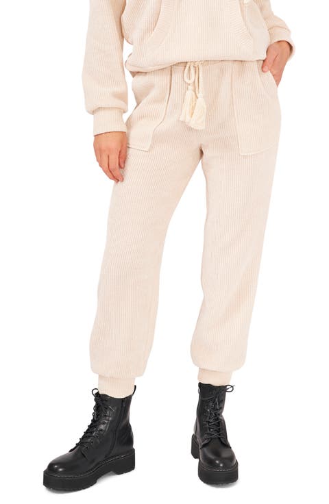 Tassel Tie Pocketed Waffle Knit Joggers