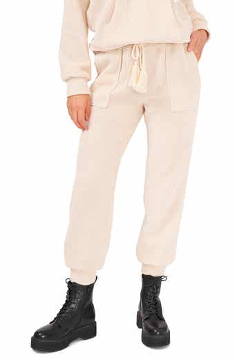 Tassel Tie Pocketed Waffle Knit Joggers