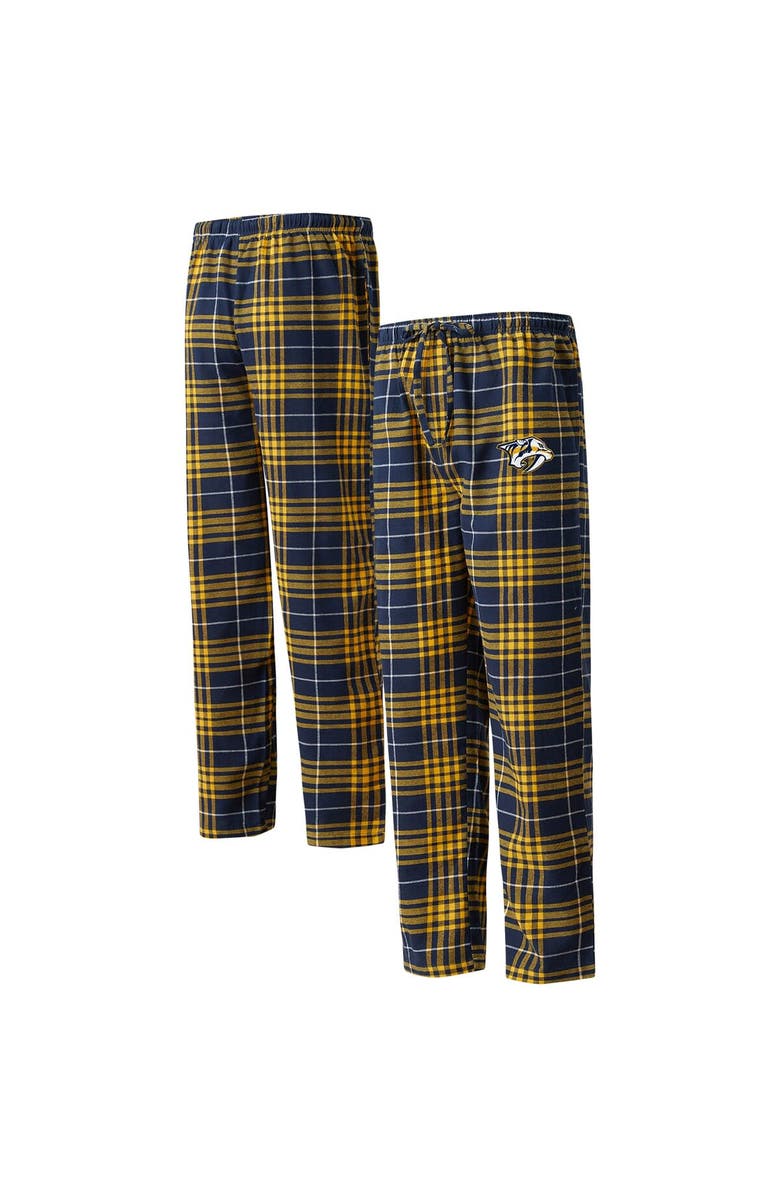 CONCEPTS SPORT Men's Concepts Sport Navy/Gold Nashville Predators Concord Flannel Sleep Pants, Main, color,