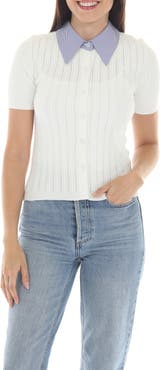 RAIN AND ROSE Short Sleeve Knit Top