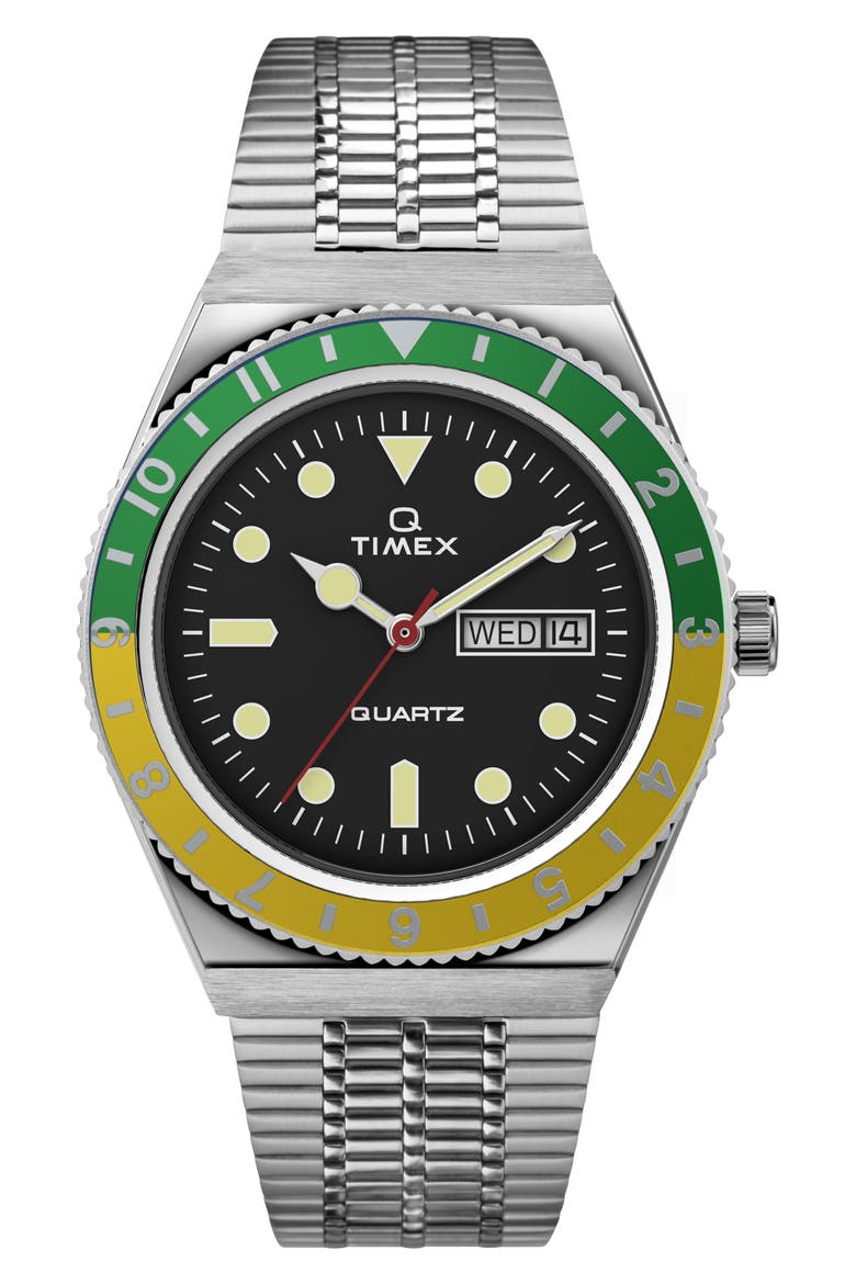Q Timex Reissue Bracelet Watch, 38mm, Main, color, SILVER