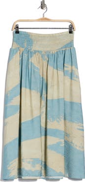 DKNY Smock Waist Pleated Skirt
