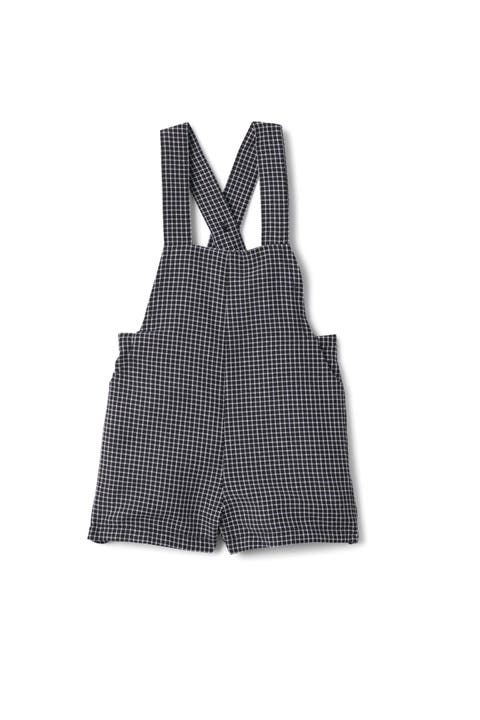 Checkered Woven Elastic Waistband Overall (Baby)