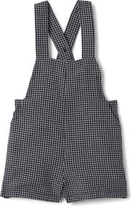 Space Grey Checkered Woven Elastic Waistband Overall