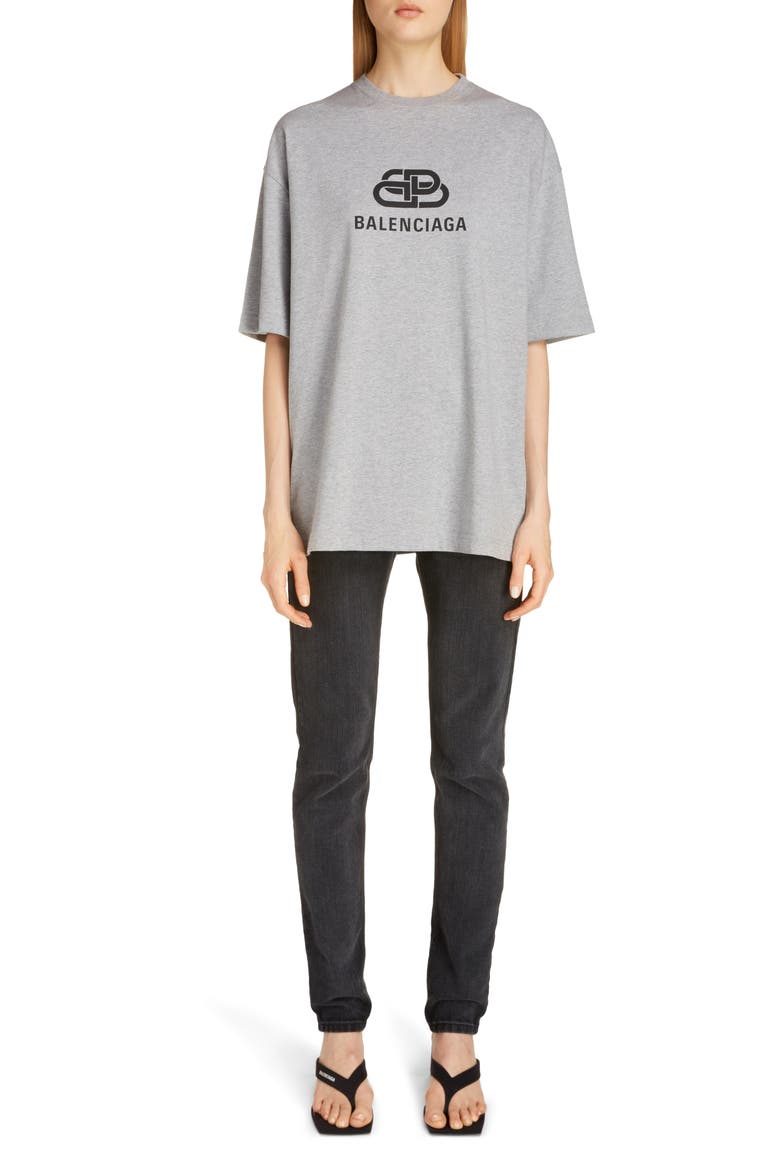 BB Logo Oversize Graphic Tee, Alternate, color, HEATHER GREY