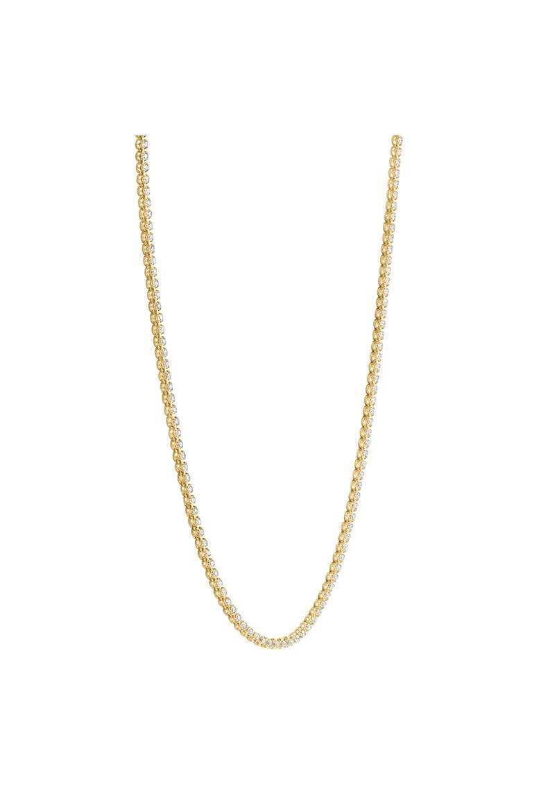 6Ct Round Lab Grown Diamond Tennis Necklace 14k Gold 18" Lab Grown, Alternate, color, 14k Yellow Gold