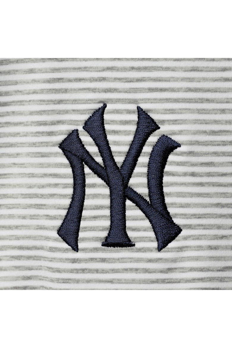 Women's Vineyard Vines Heather Gray New York Yankees Stripe Sankaty Half-Zip Pullover Top, Alternate, color, Heather Gray