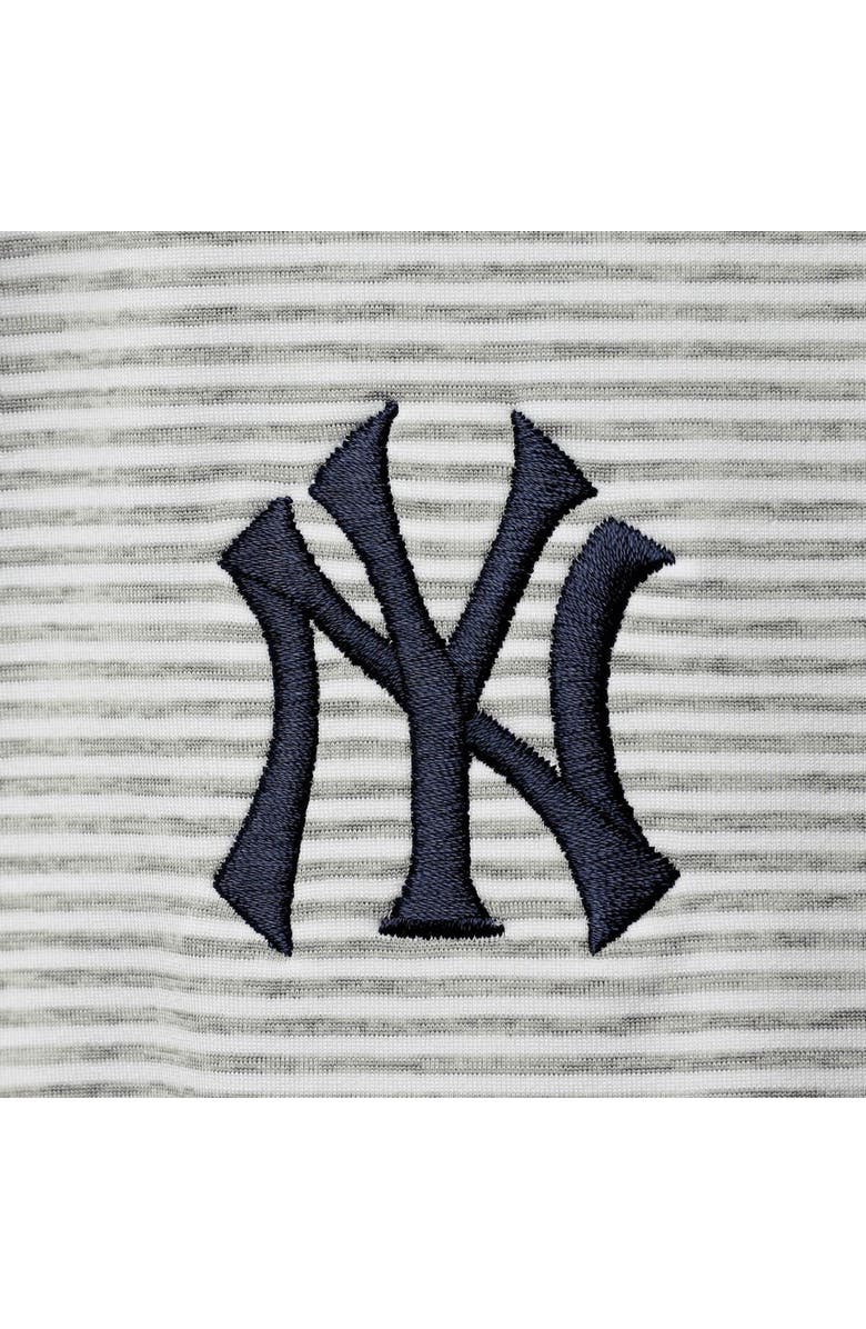 vineyard vines Women's Vineyard Vines Heather Gray New York Yankees Stripe Sankaty Half-Zip Pullover Top, Alternate, color,