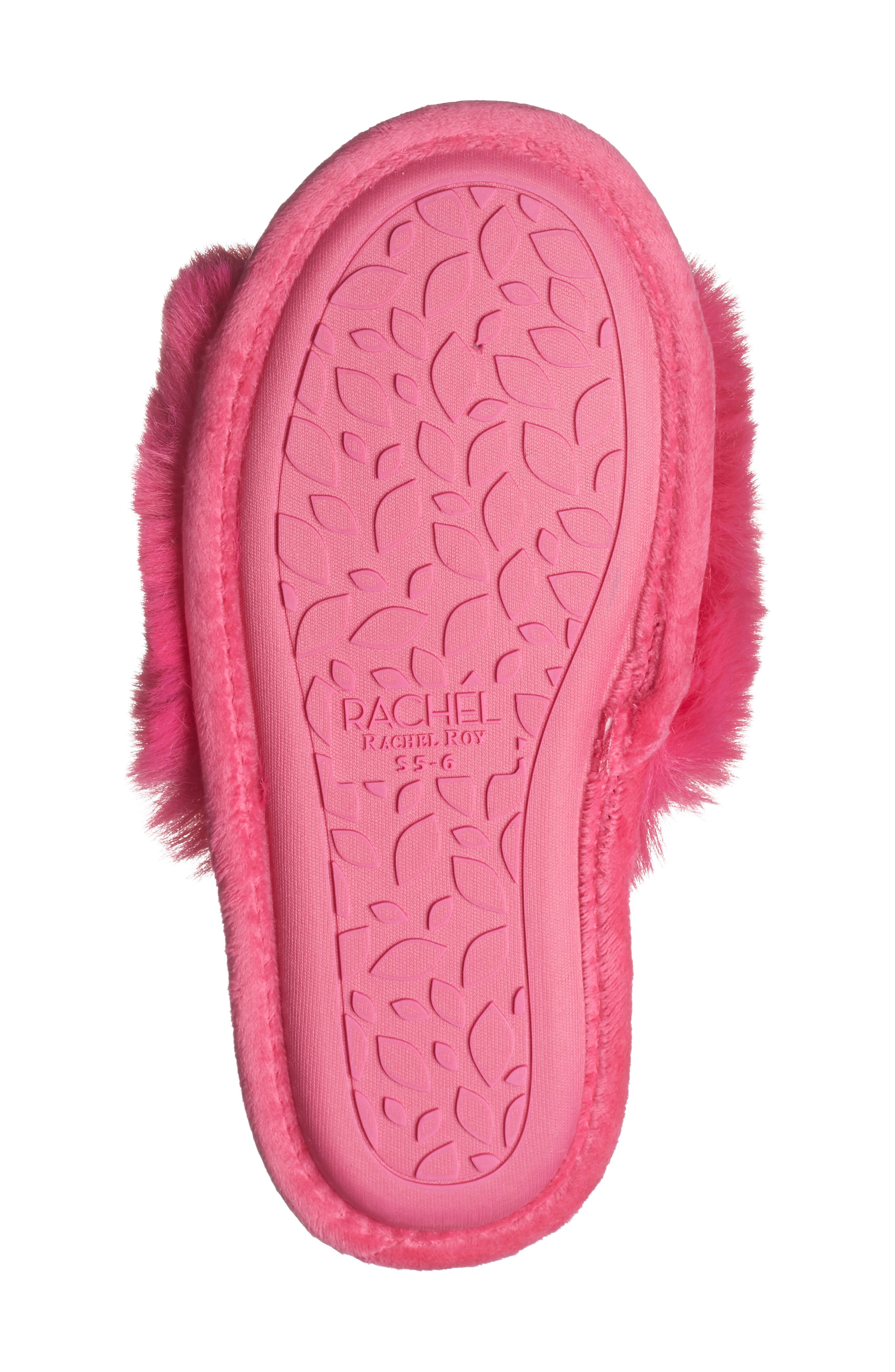 Rachel Roy Harper Faux Fur Slipper, Alternate, color, Hot Pink