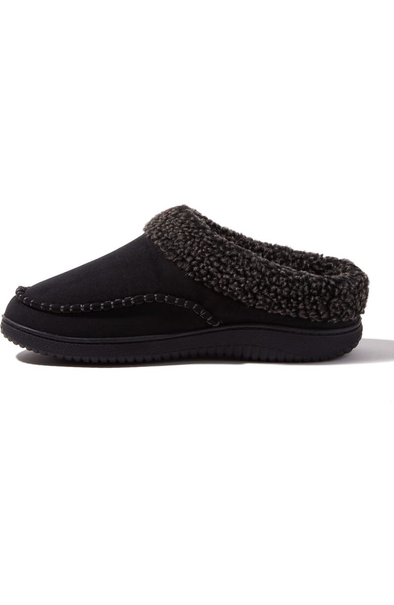 DEARFOAMS Marshall Microsuede Moccasin Toe Clog Slipper, Alternate, color, Black