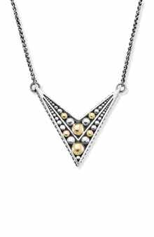 SAMUEL B. 18K Gold & Sterling Silver Geometric Pendant Necklace