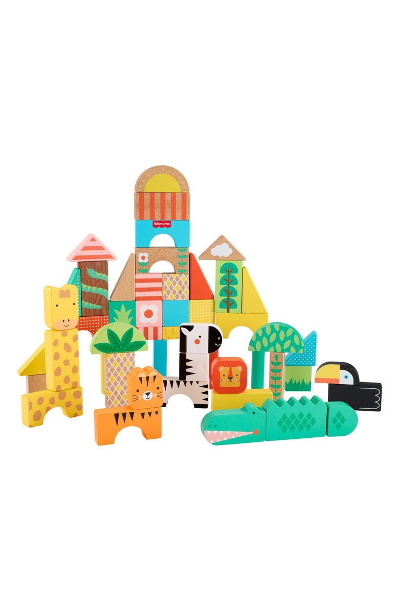 FISHER PRICE Wooden Jungle Blocks, Main, color,