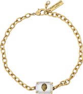 Kurt Geiger London Emerald Cut Crystal Eagle's Head Chain Bracelet