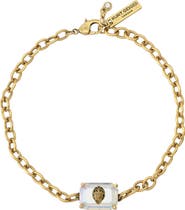Kurt Geiger London Emerald Cut Crystal Eagle's Head Chain Bracelet