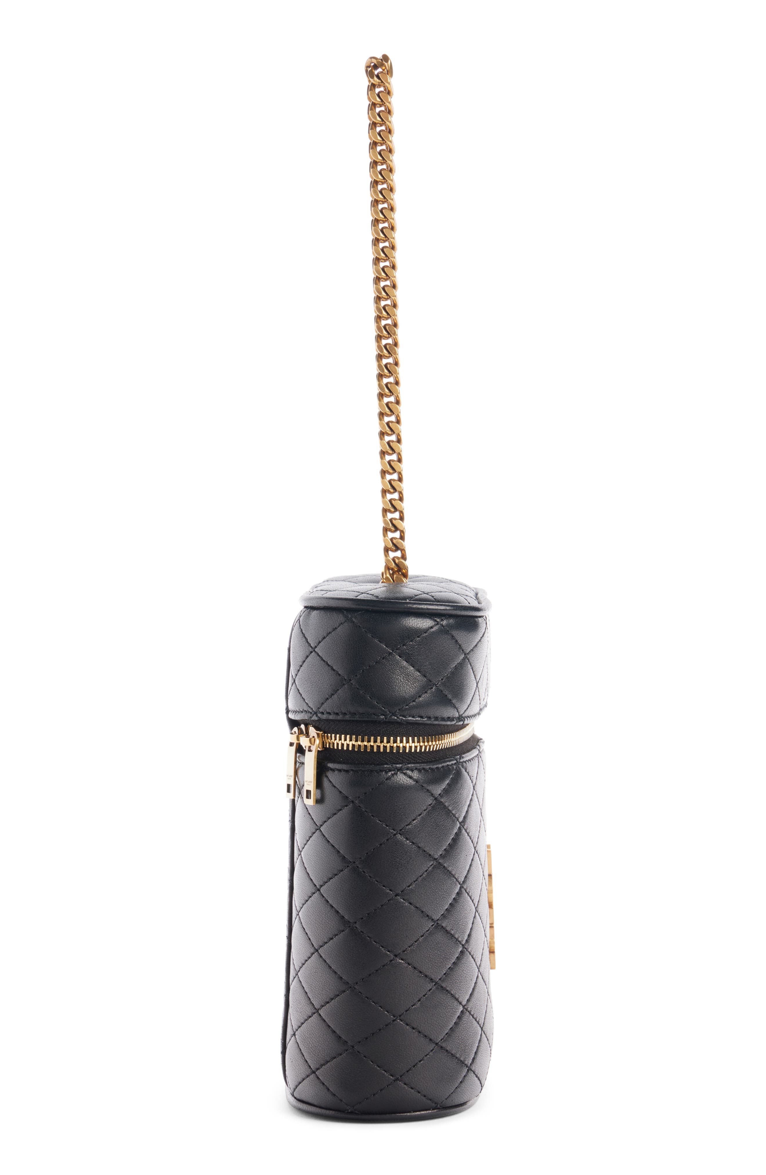 Saint Laurent Gaby Leather Vertical Vanity Bag (Women) | Nordstrom