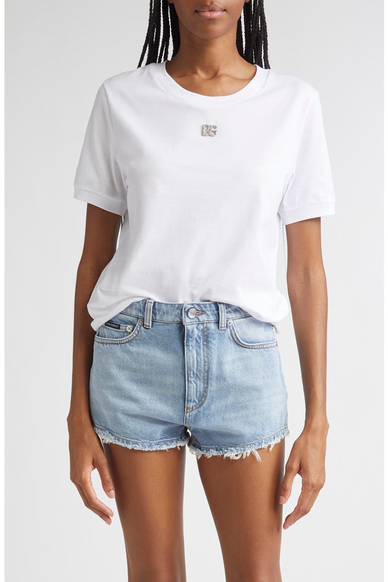 Crystal DG Logo Graphic Tee, Main, color, W0800 WHITE