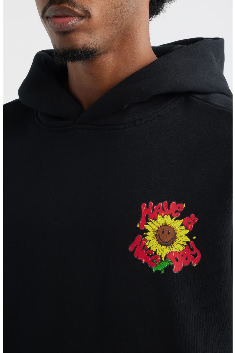 Sunflower Graphic Hoodie, Alternate, color, JET BLACK