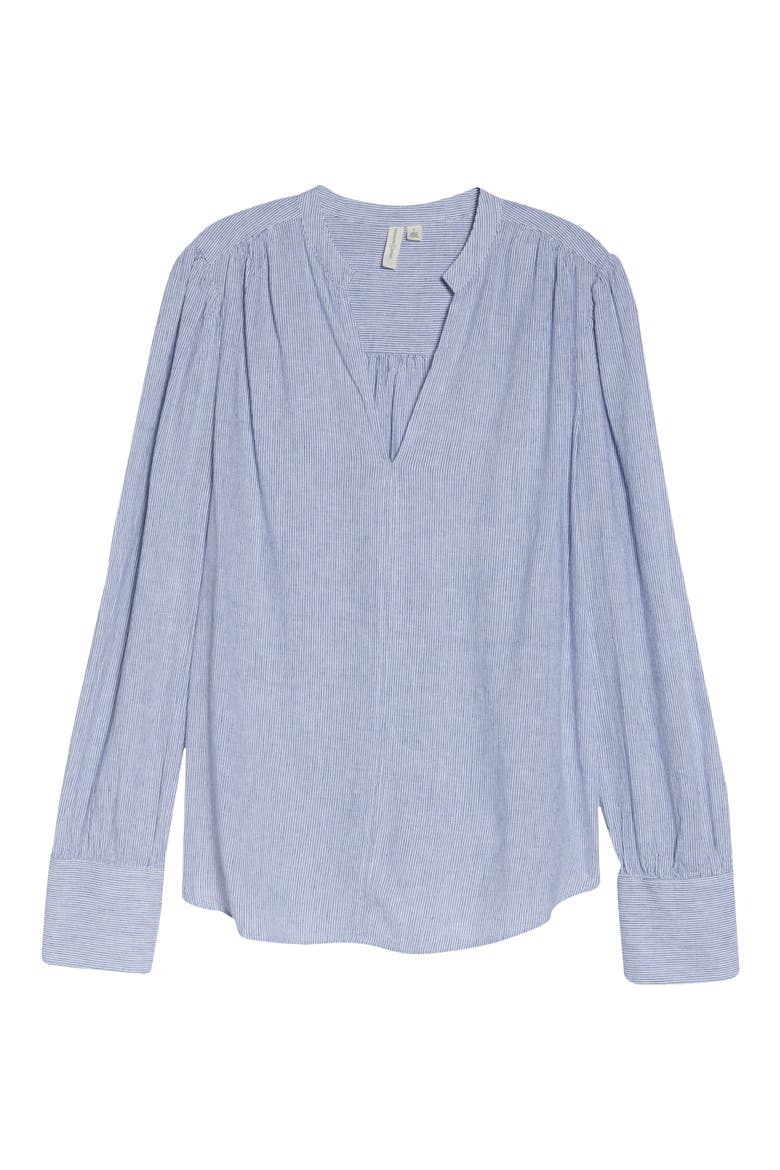 Linen Shirt, Alternate, color, WHITE- BLUE WINONA STRIPE