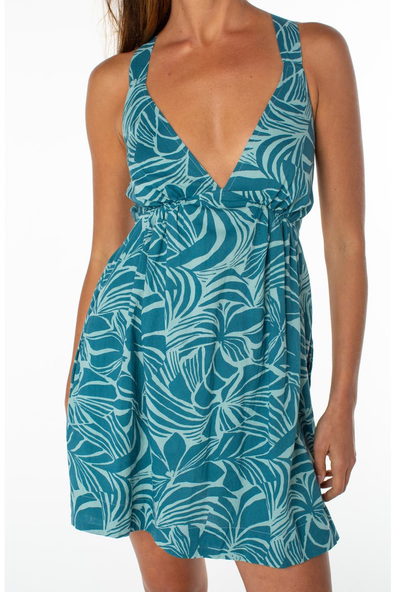 Wilder Coast Tie Back Minidress, Alternate, color, DRAGONFLY