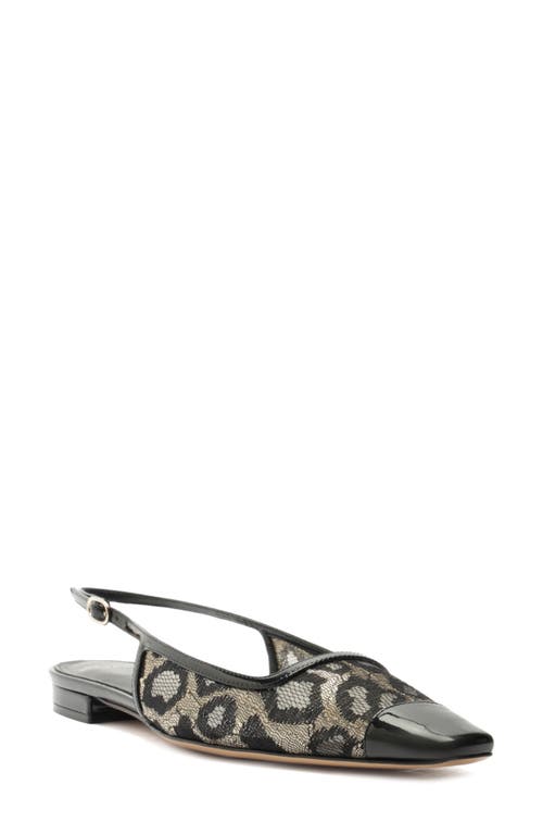 Alexandre Birman Olivia Cap Toe Lace Slingback Flat In Animal Print