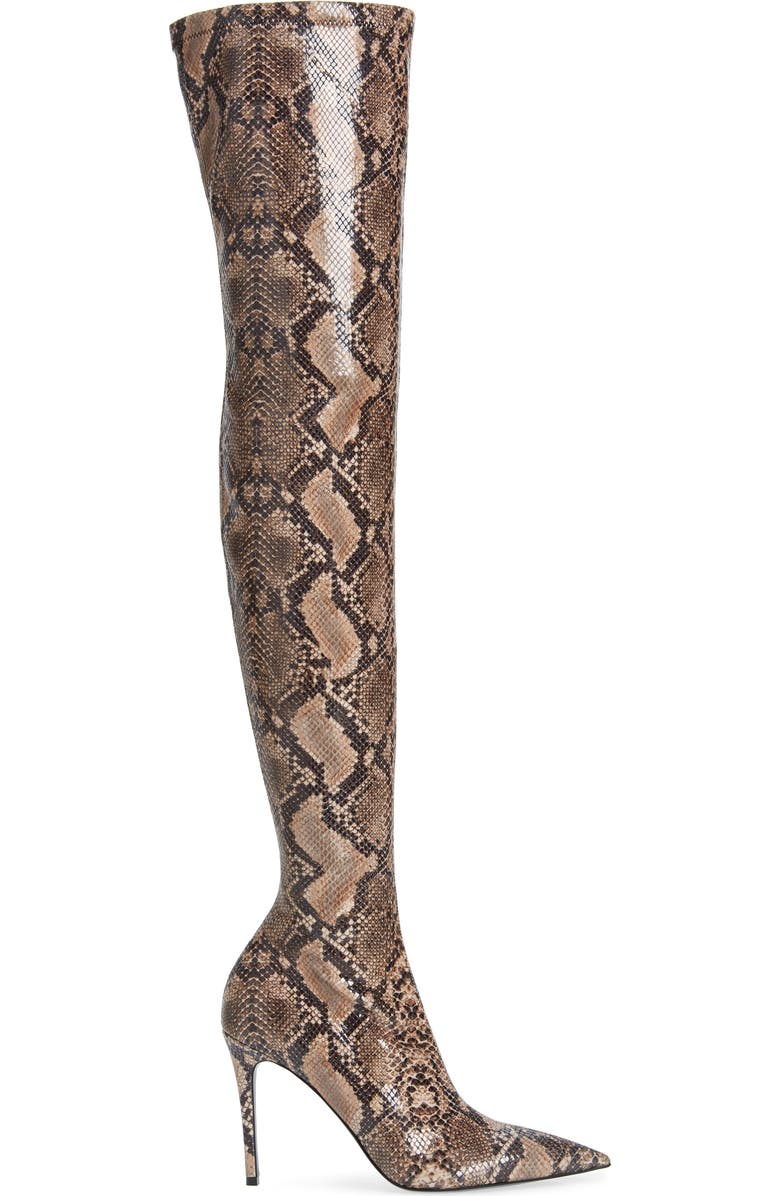 Stella McCartney Iconic Python Print Pointed Toe Over the Knee Boot, Alternate, color,