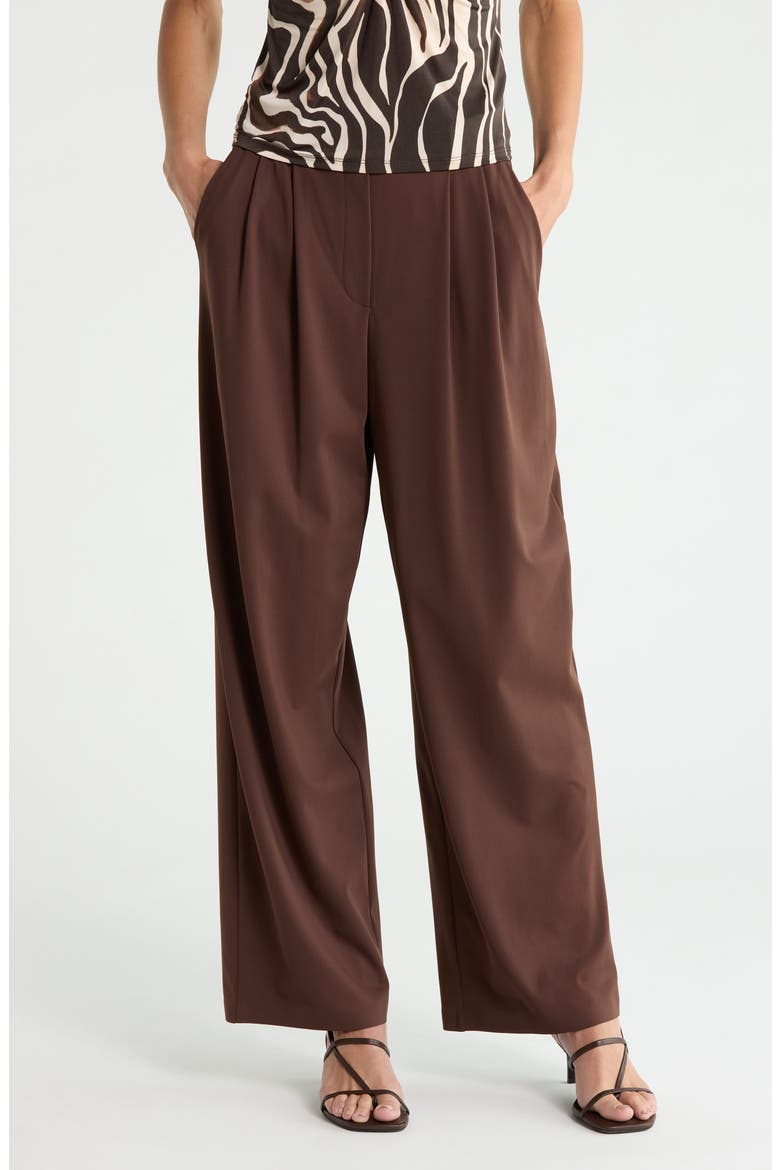 Pull-On Straight Leg Pants, Main, color, FUDGE