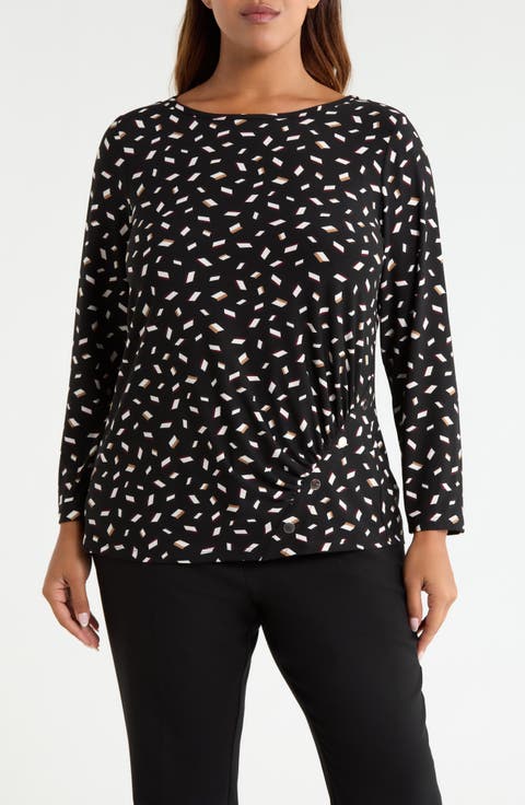 Ruched Long Sleeve Jersey Top