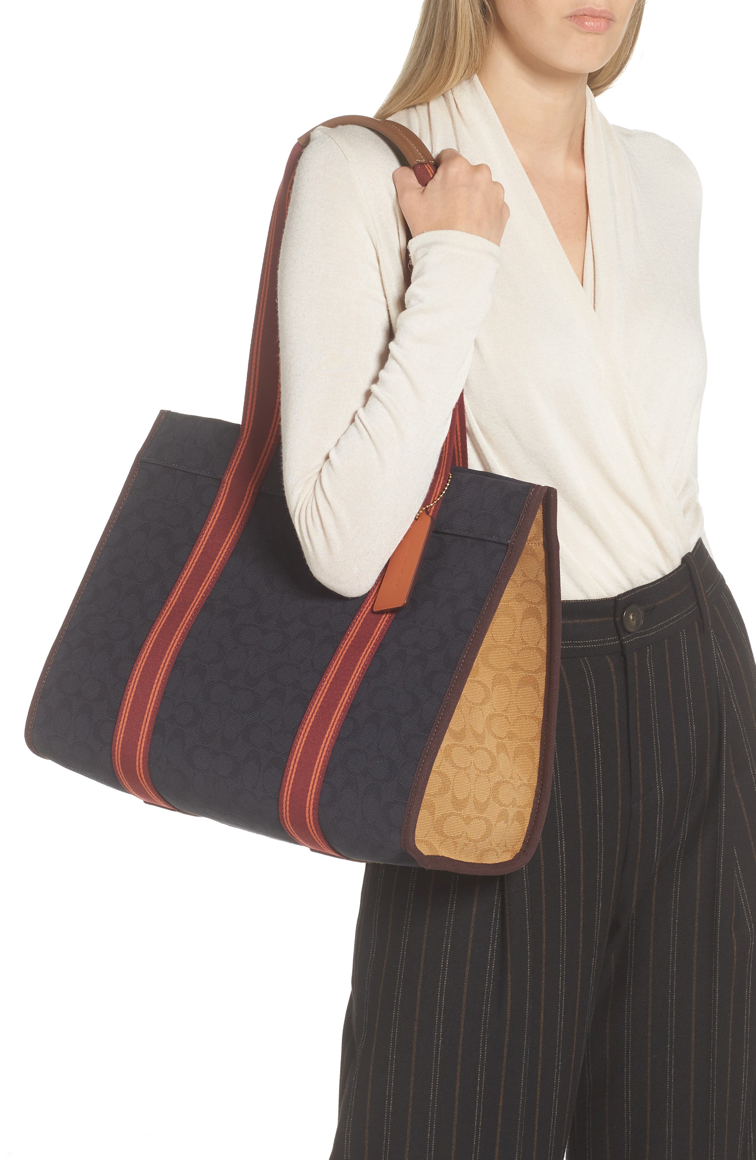 COACH Signature Canvas Spin Tote, Alternate, color, 