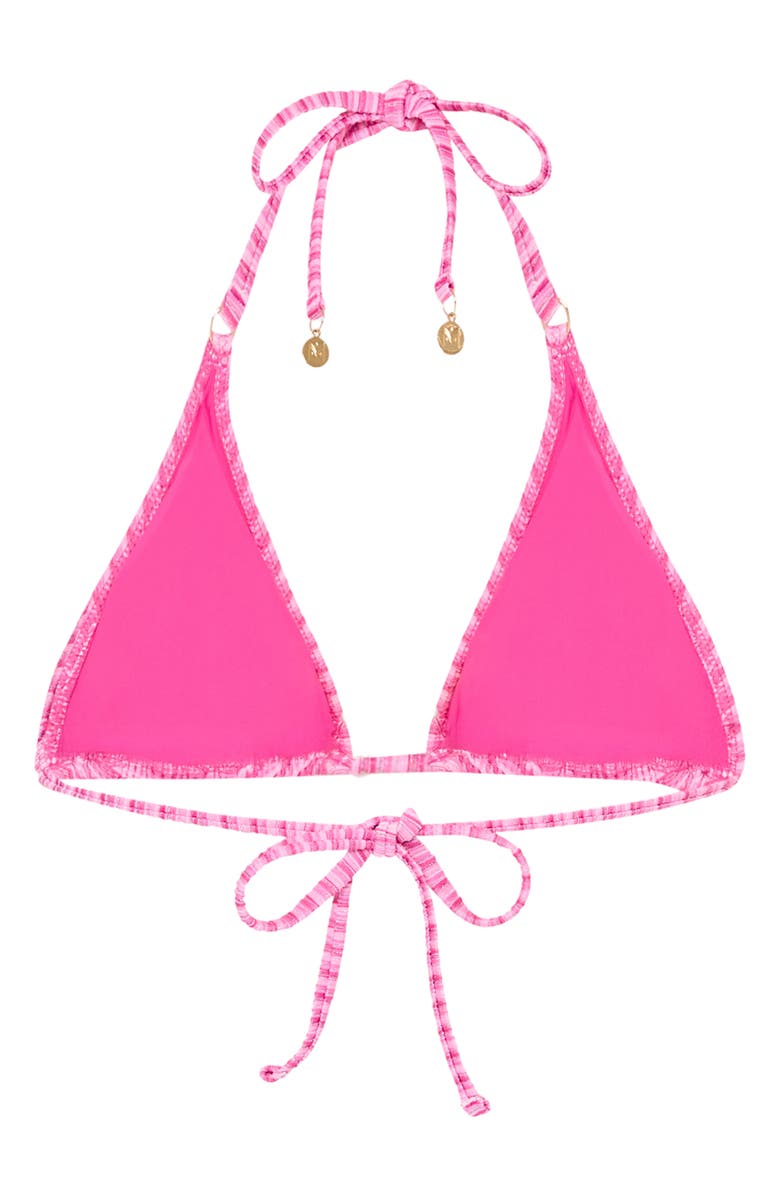 Milly Metallic Stripe Triangle Bikini Top, Alternate, color,