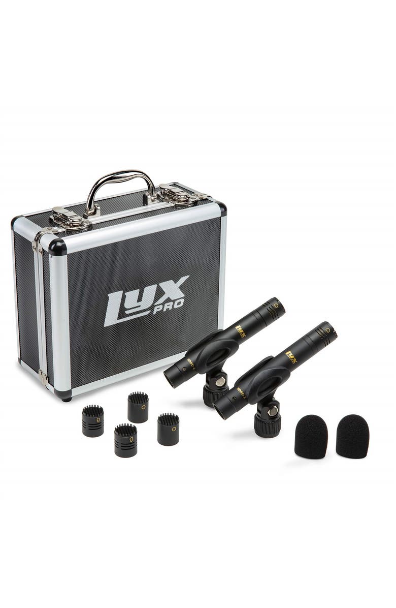Lyxpro Pair of Pencil Condenser Microphone Stick Set with Omni, Cardioid & Super Cardioid Capsules, Main, color, 