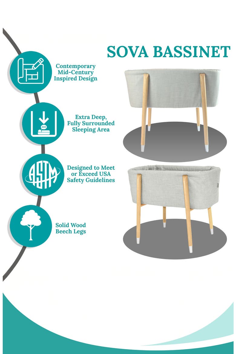 TrüBliss™ Sova Bassinet, Alternate, color, GLACIER GREY