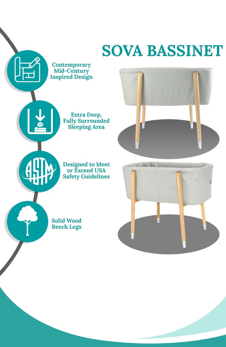 Little Partners TrüBliss<sup>™</sup> Sova Bassinet, Alternate, color, Glacier Grey