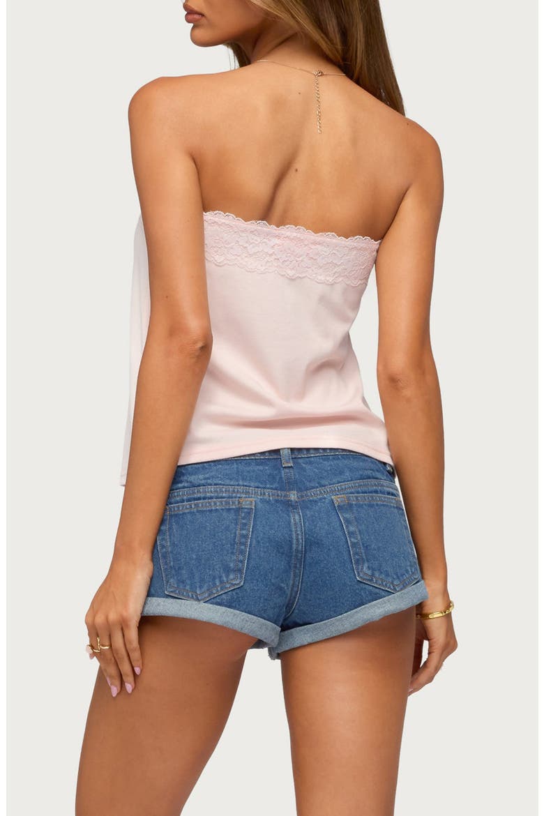 Kittey Lace Trim Strapless Top, Alternate, color, LIGHT-PINK